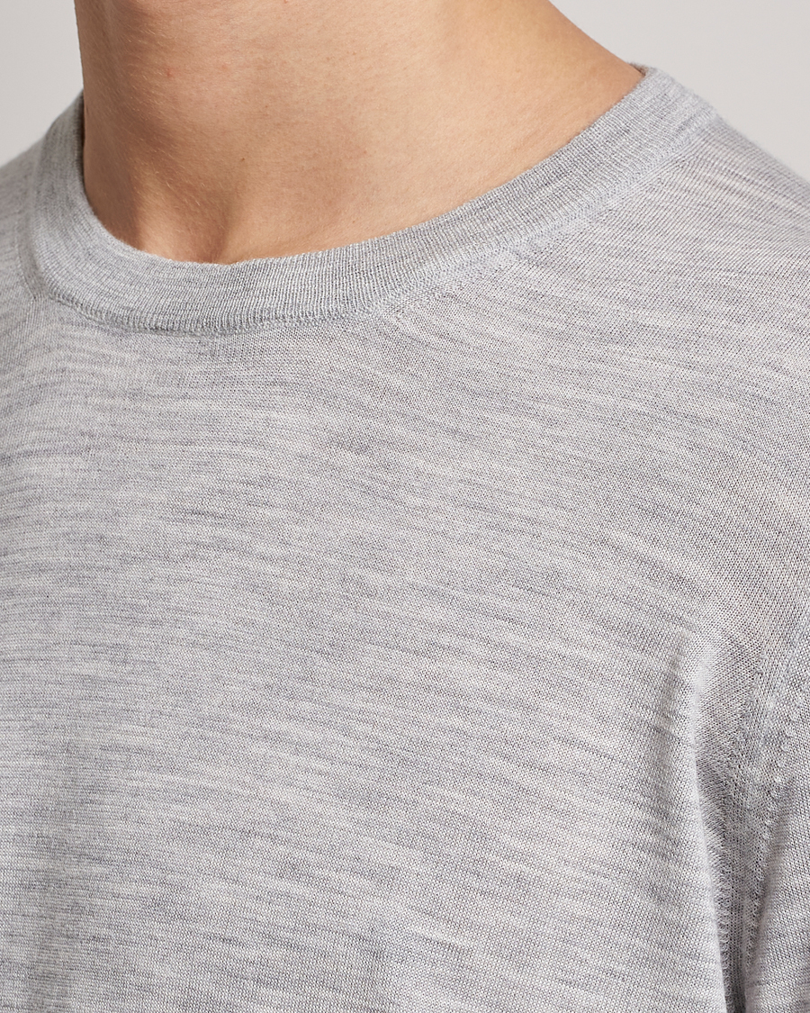 Herr | Tröjor | Brunello Cucinelli | Cashmere/Wool Crew Neck Sweater Light Grey