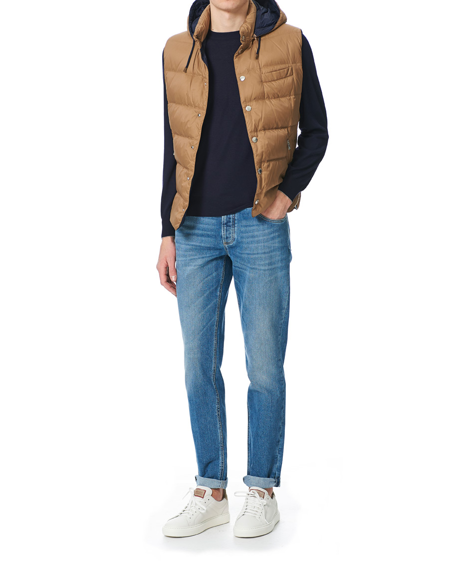 Herr | Tröjor | Brunello Cucinelli | Cashmere/Wool Crew Neck Sweater Navy