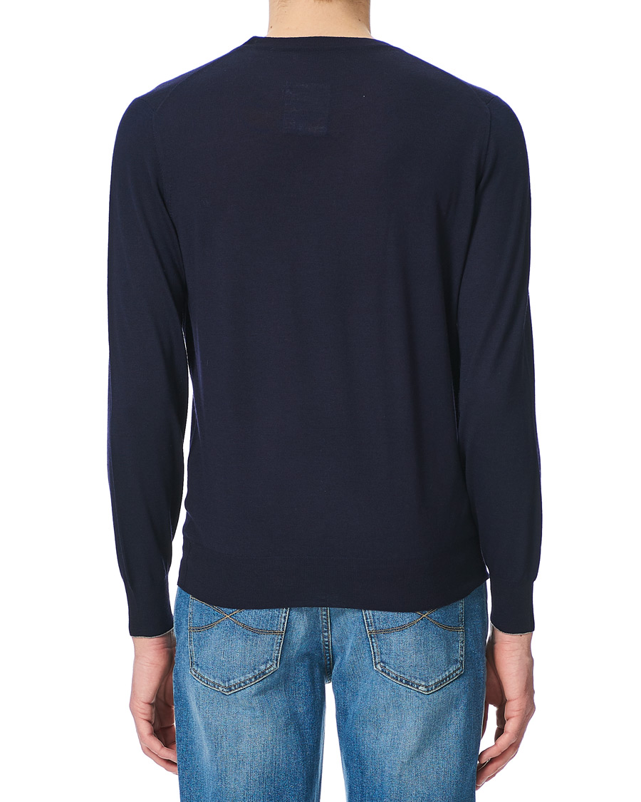 Herr | Tröjor | Brunello Cucinelli | Cashmere/Wool Crew Neck Sweater Navy