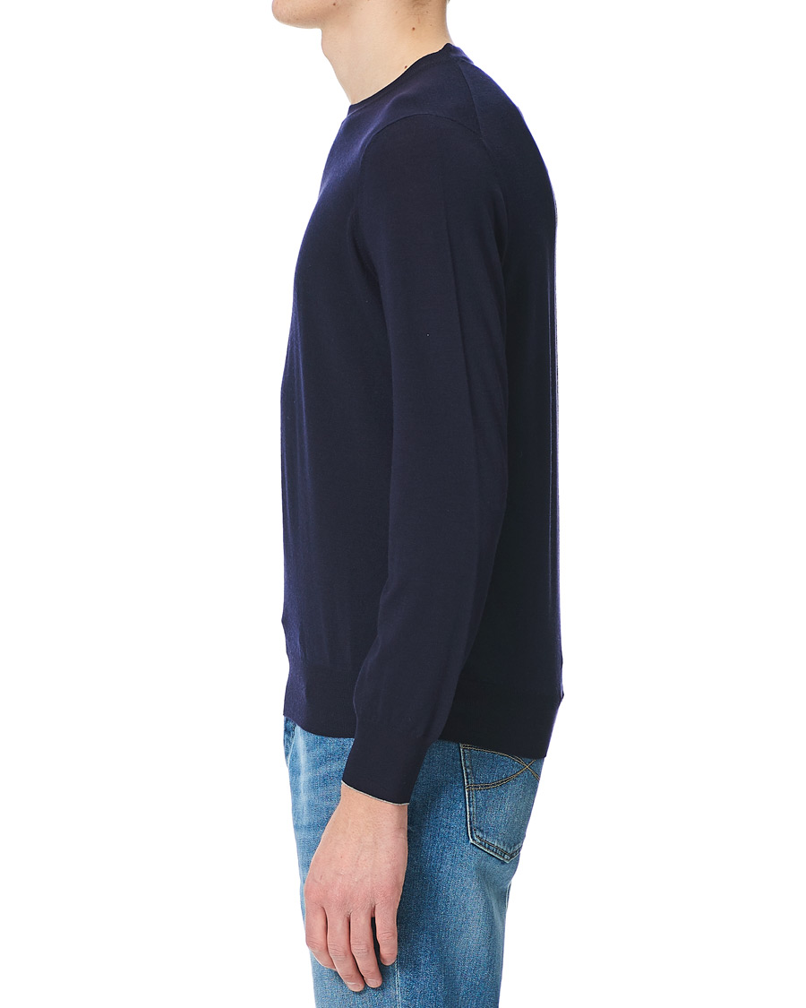 Herr | Tröjor | Brunello Cucinelli | Cashmere/Wool Crew Neck Sweater Navy