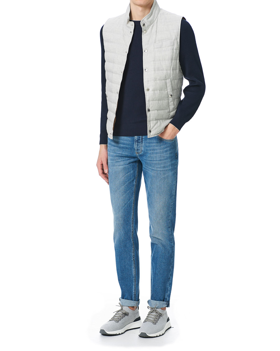 Herr | Tröjor | Brunello Cucinelli | Rib Stitch Navy