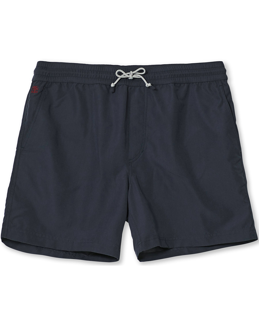 Herr | Badbyxor | Brunello Cucinelli | Drawstring Swim Trunks Navy
