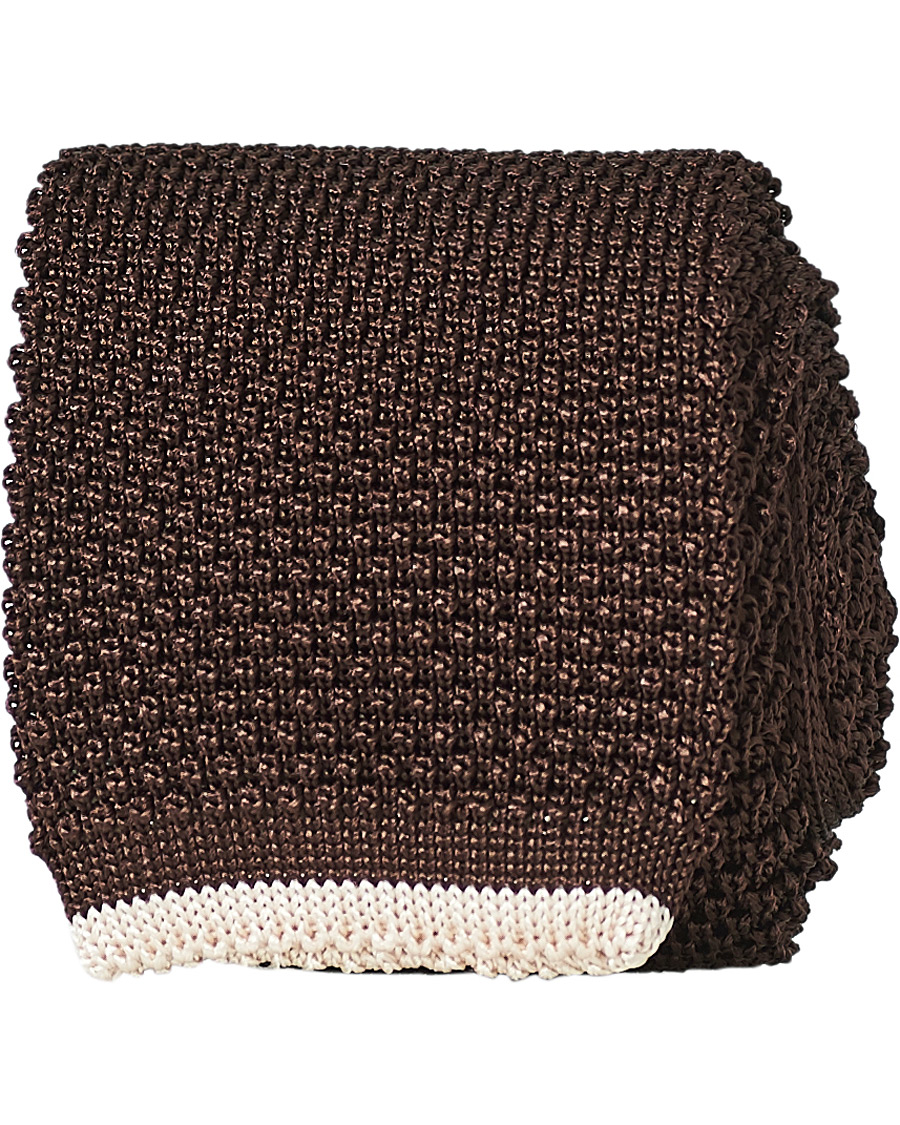 Herr | Brunello Cucinelli Knitted Tie Brown | Brunello Cucinelli | Knitted Tie Brown
