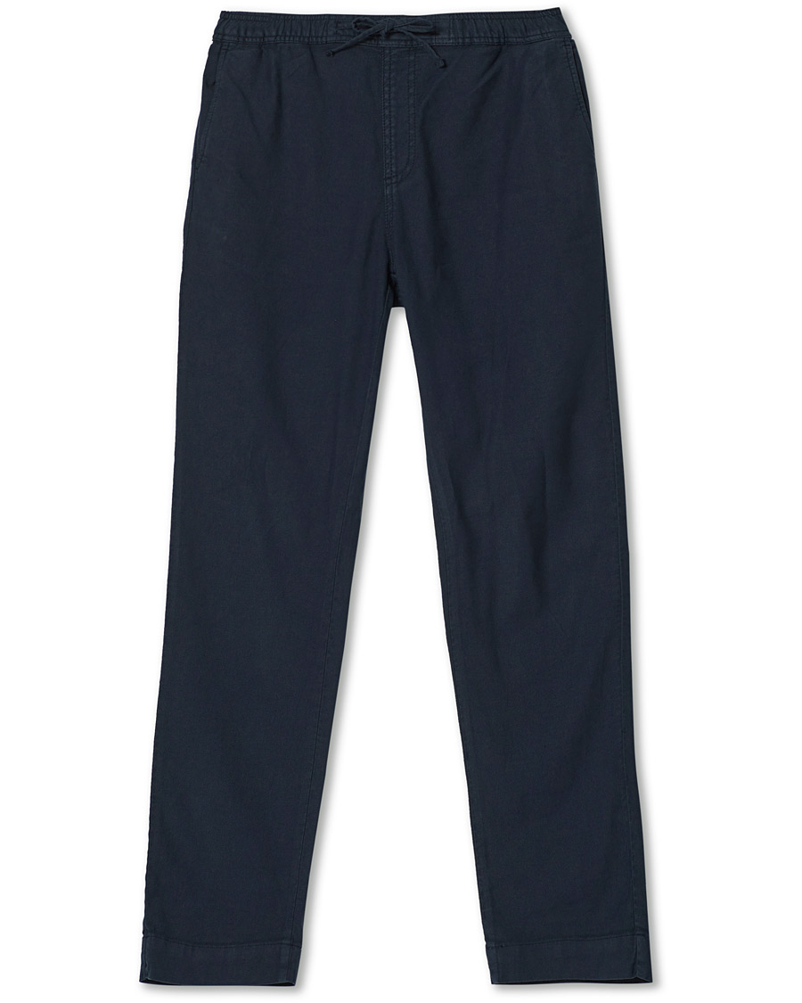 Herr | Byxor | Morris | Winward Linen Drawstring Pants Blue