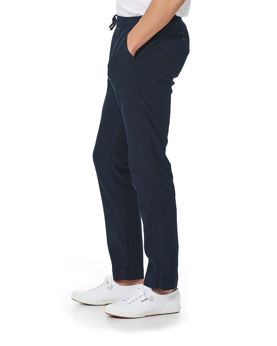 Herr | Byxor | Morris | Winward Linen Drawstring Pants Blue