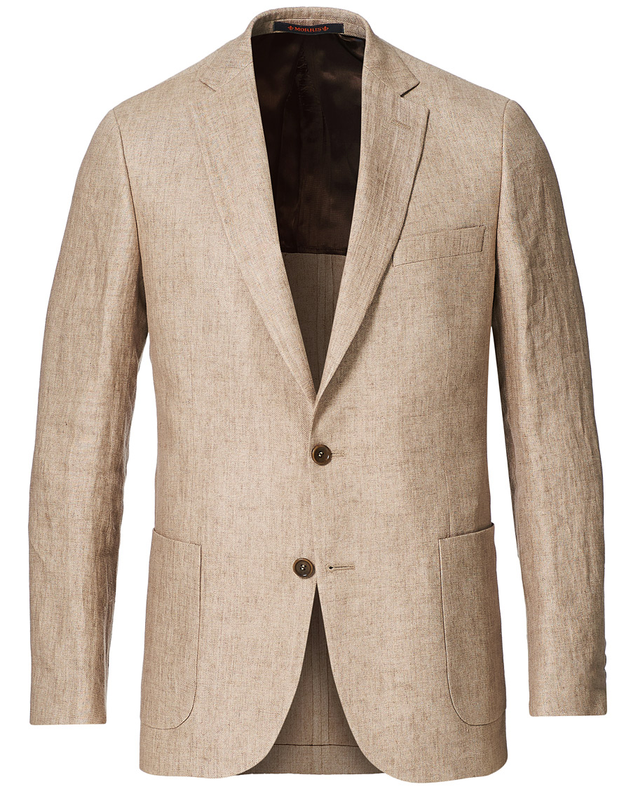 Herr | Kavajer | Morris | Sebastian Linen Patch Pocket Blazer Khaki