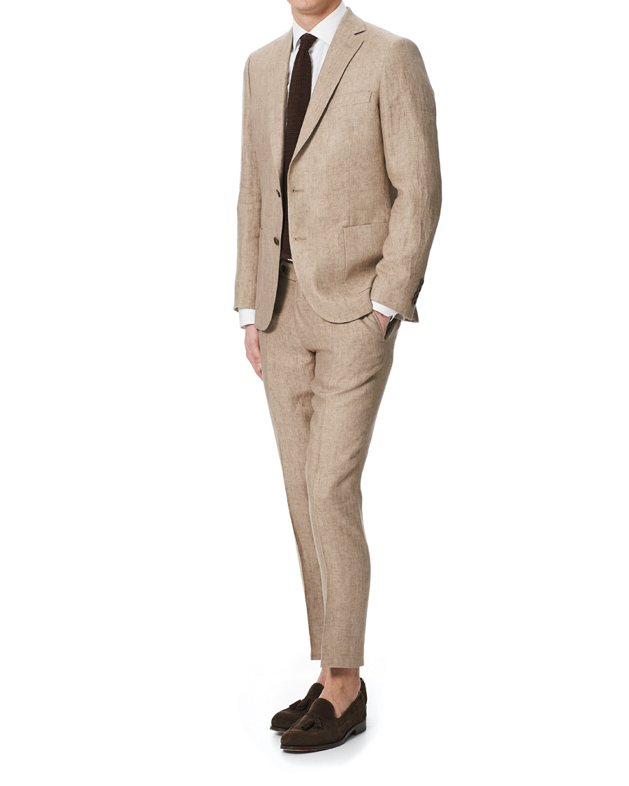 Herr | Kavajer | Morris | Sebastian Linen Patch Pocket Blazer Khaki