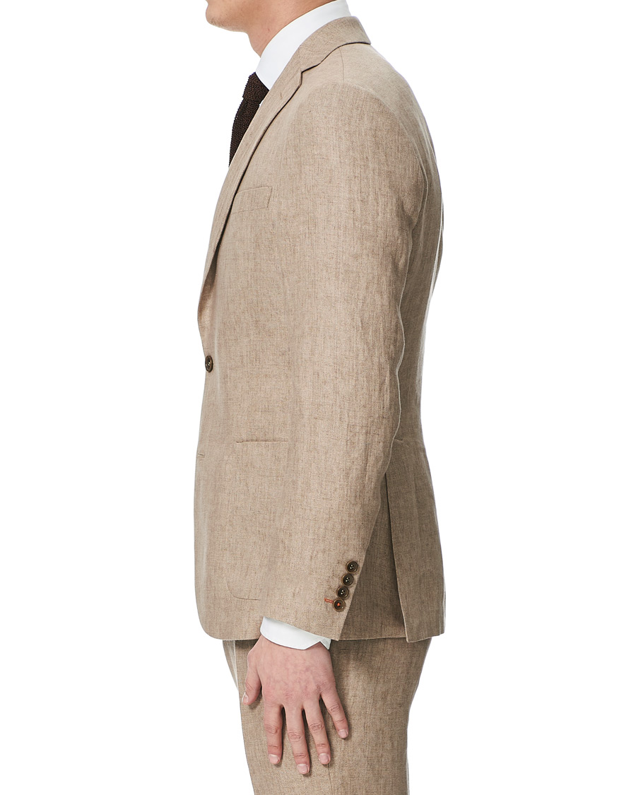 Herr | Kavajer | Morris | Sebastian Linen Patch Pocket Blazer Khaki