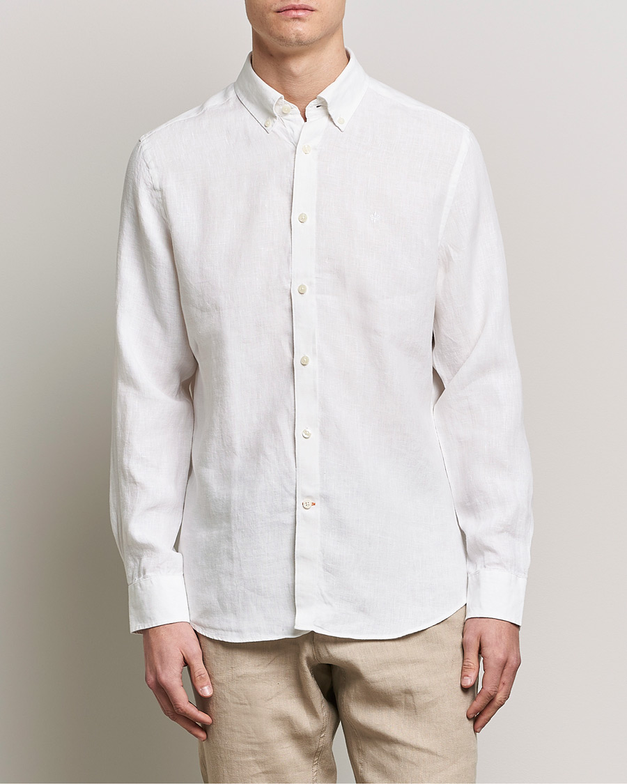 Herr | Preppy Authentic | Morris | Douglas Linen Button Down Shirt White