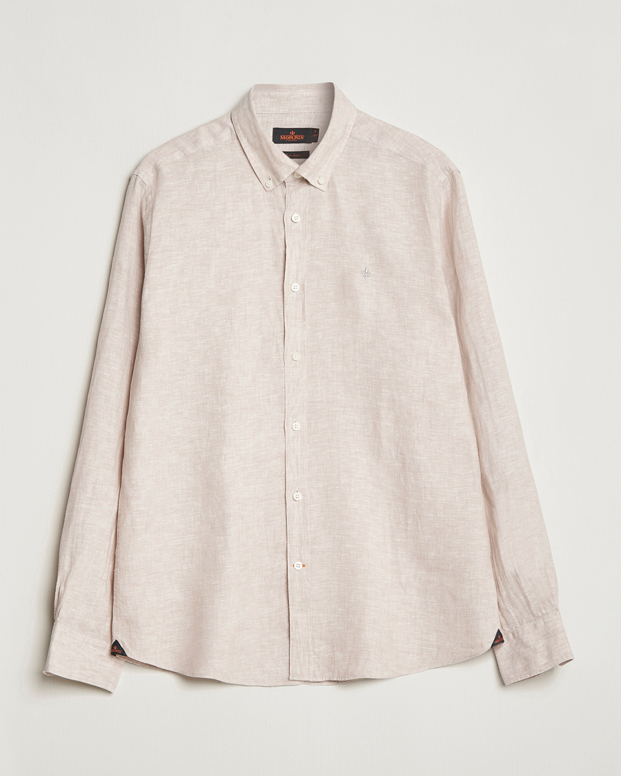Herr | Skjortor | Morris | Douglas Linen Button Down Shirt Khaki