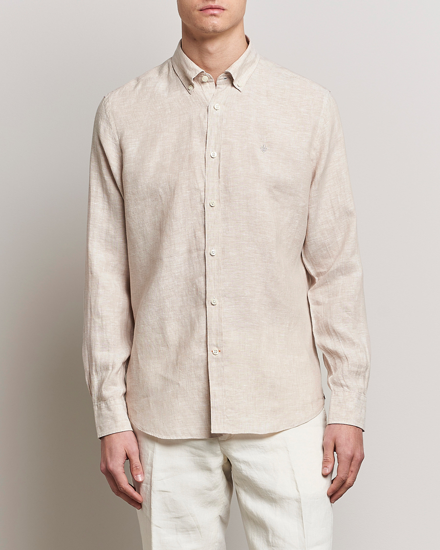 Herr | Preppy Authentic | Morris | Douglas Linen Button Down Shirt Khaki