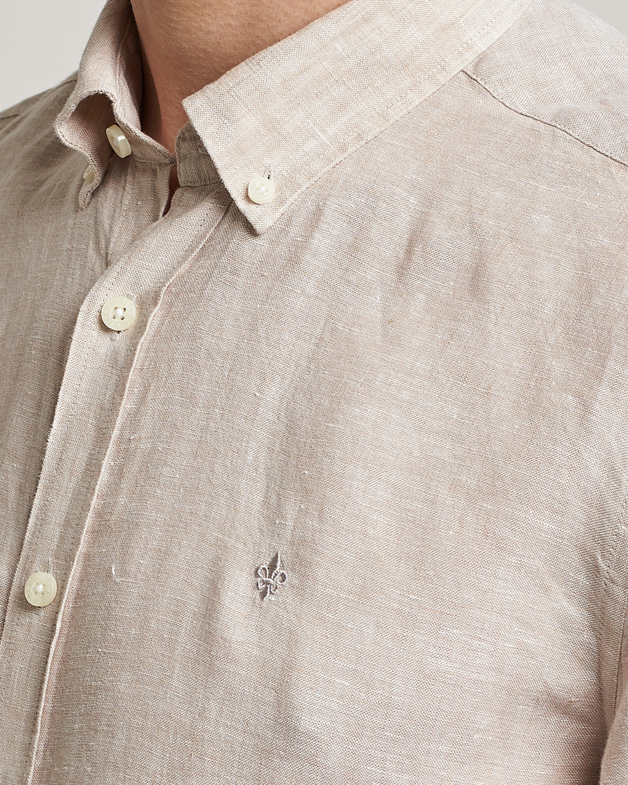 Herr | Skjortor | Morris | Douglas Linen Button Down Shirt Khaki