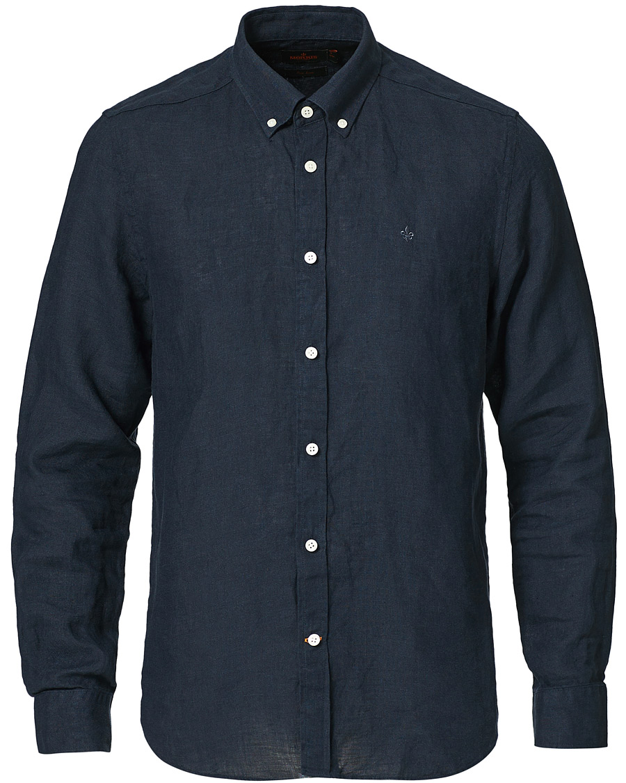 Herr | Skjortor | Morris | Douglas Linen Shirt Dark Navy
