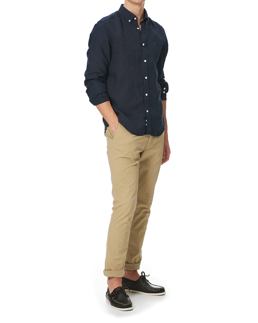 Herr | Skjortor | Morris | Douglas Linen Shirt Dark Navy