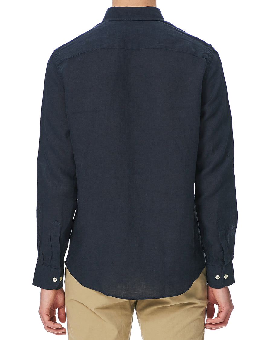 Herr | Skjortor | Morris | Douglas Linen Shirt Dark Navy