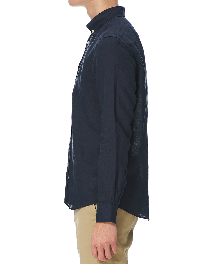 Herr | Skjortor | Morris | Douglas Linen Shirt Dark Navy