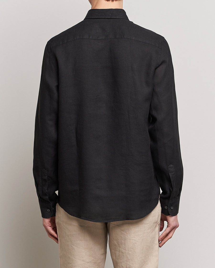 Herr | Skjortor | Morris | Douglas Linen Button Down Shirt Black