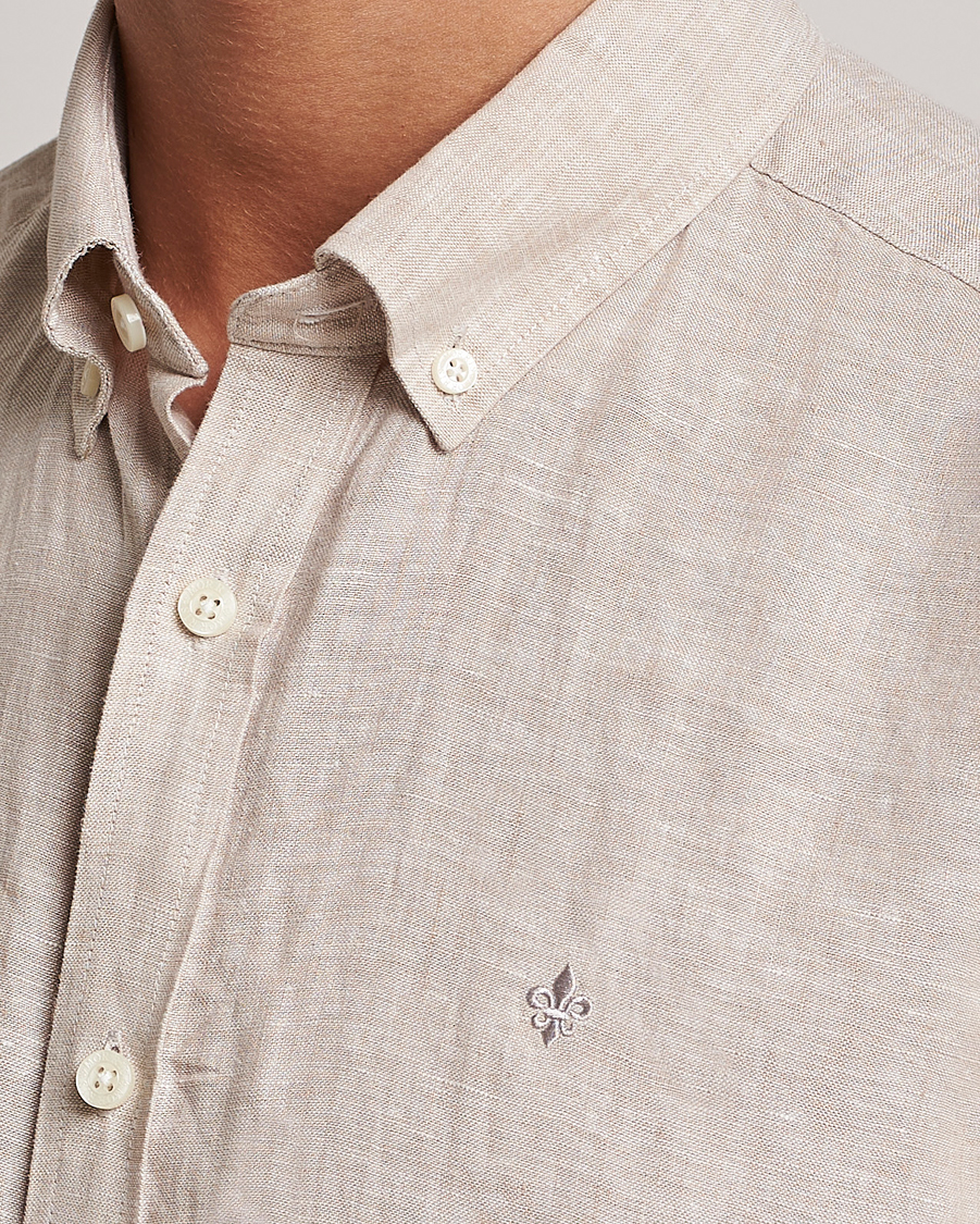 Herr | Skjortor | Morris | Douglas Linen Short Sleeve Shirt Khaki