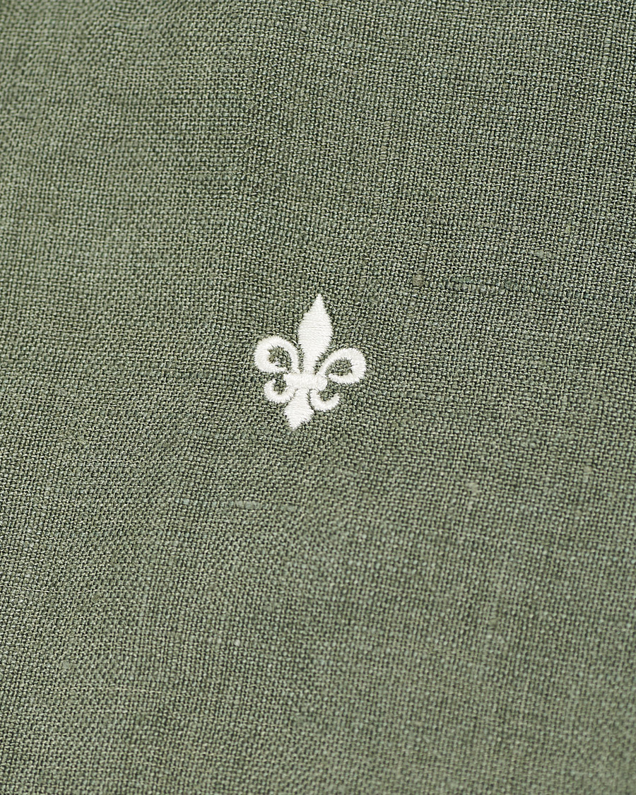 Herr | Skjortor | Morris | Douglas Linen Short Sleeve Shirt Olive