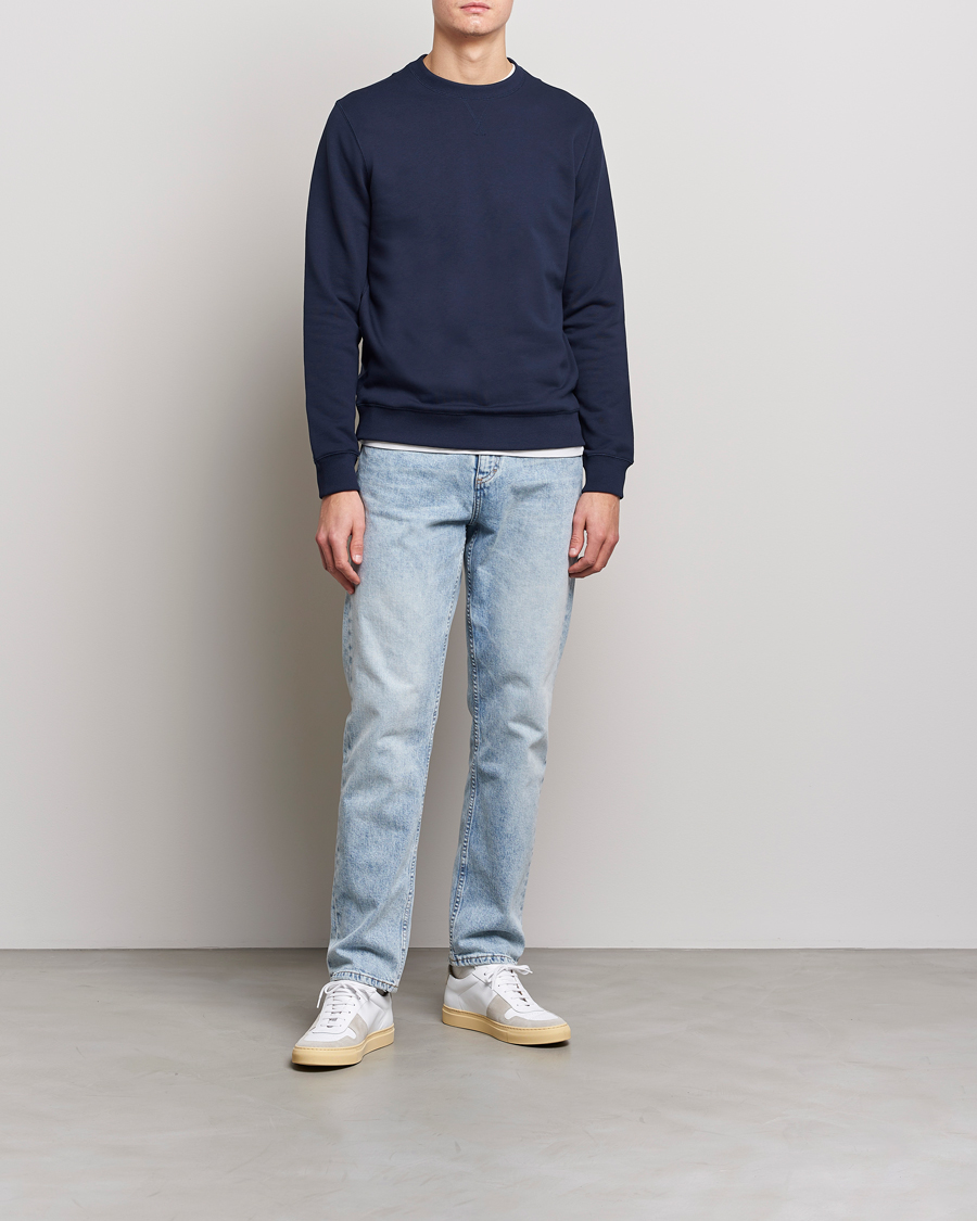 Herr | Tröjor | Stenströms | Cotton Collage Crew Neck Navy