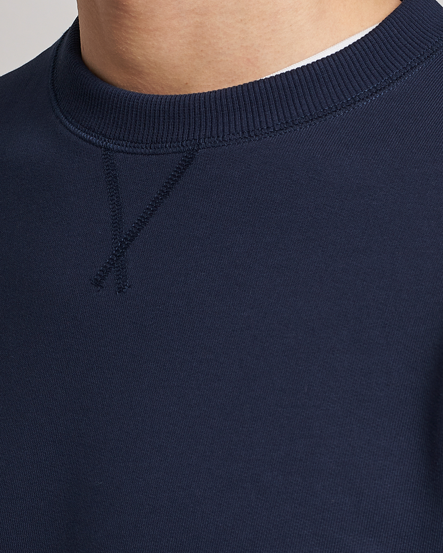 Herr | Tröjor | Stenströms | Cotton Collage Crew Neck Navy