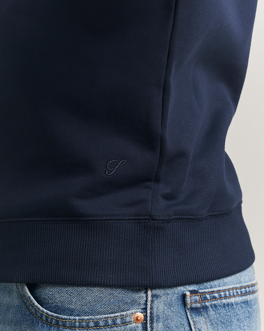 Herr | Tröjor | Stenströms | Cotton Collage Crew Neck Navy