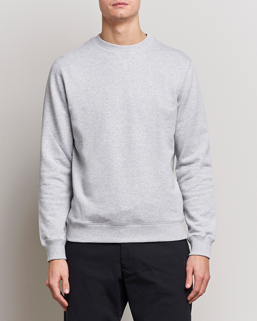 Herr | Tröjor | Stenströms | Cotton Collage Crew Neck Grey Melange