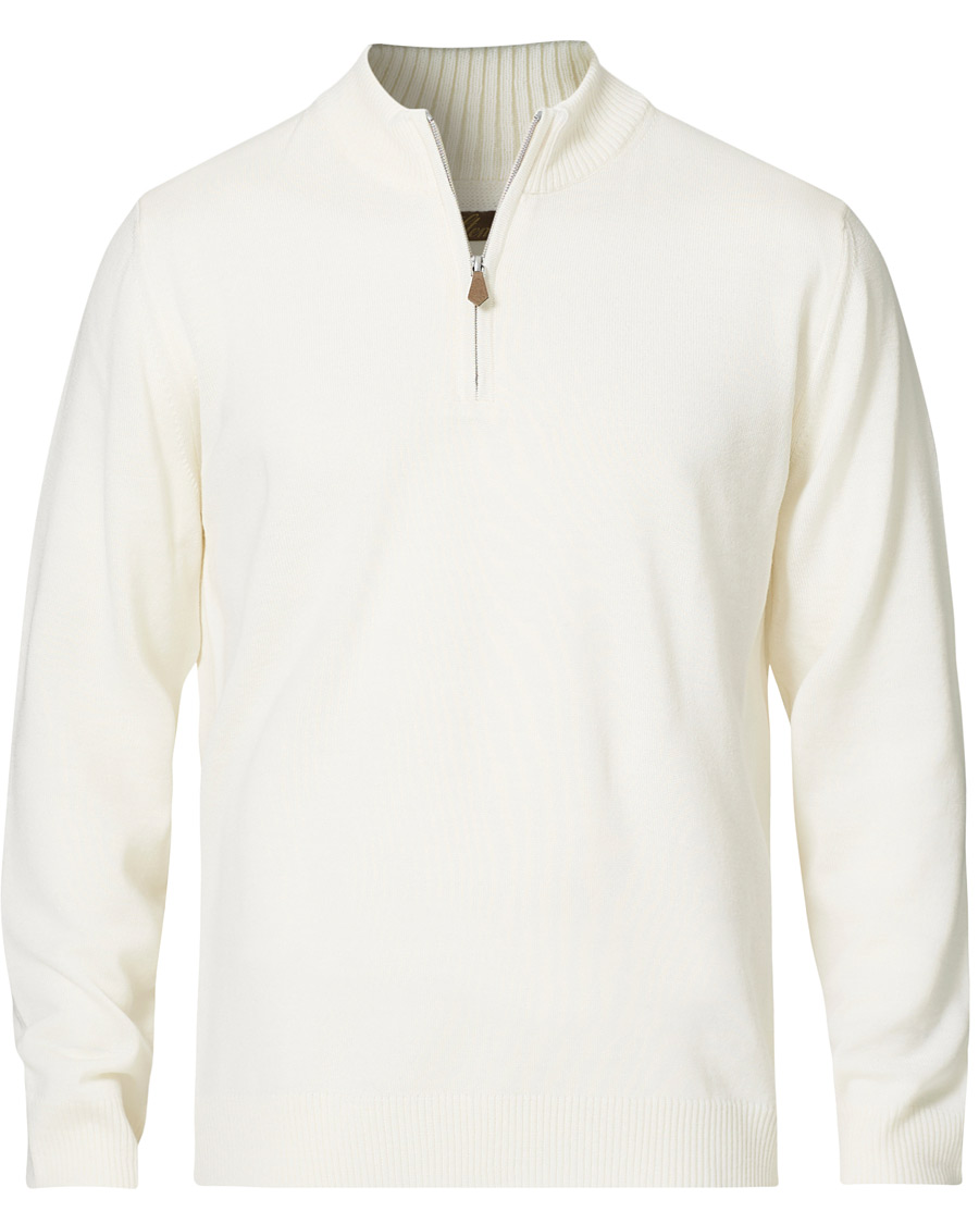 Herr | Tröjor | Stenströms | Merino Half Zip Cream