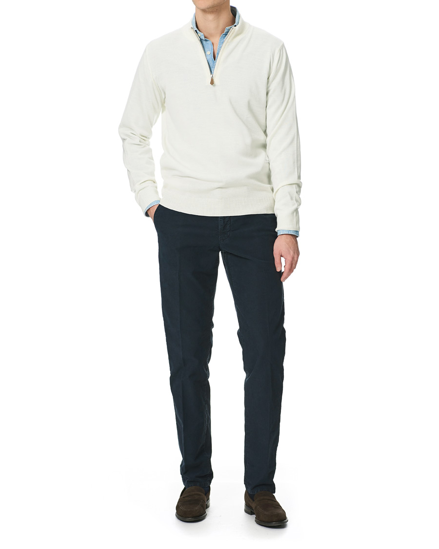 Herr | Tröjor | Stenströms | Merino Half Zip Cream