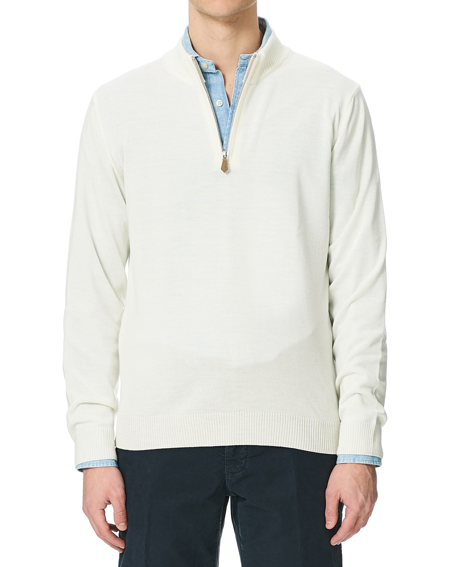 Herr | Tröjor | Stenströms | Merino Half Zip Cream