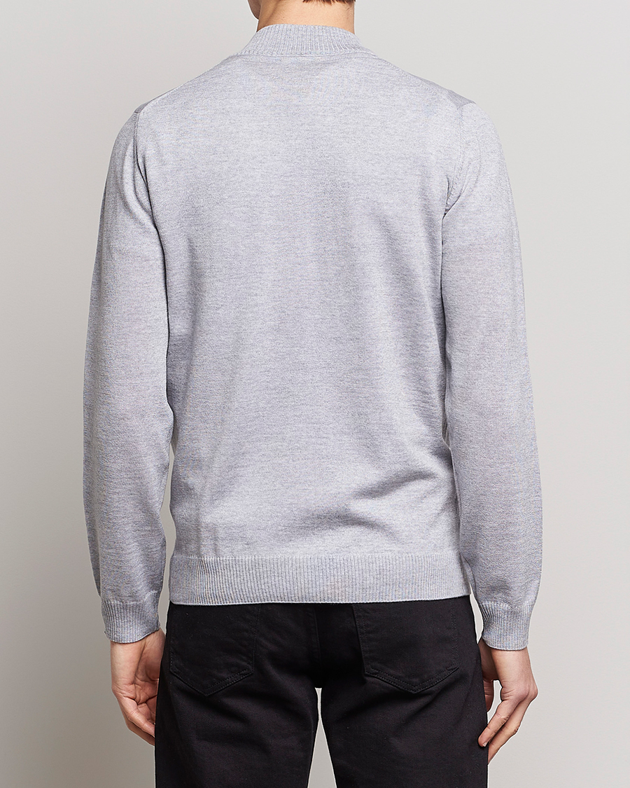 Herr | Tröjor | Stenströms | Merino Half Zip Light Grey