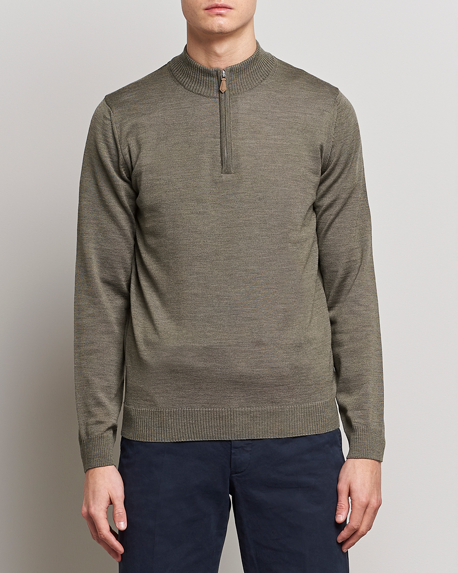 Herr |  | Stenströms | Merino Wool Half Zip Olive