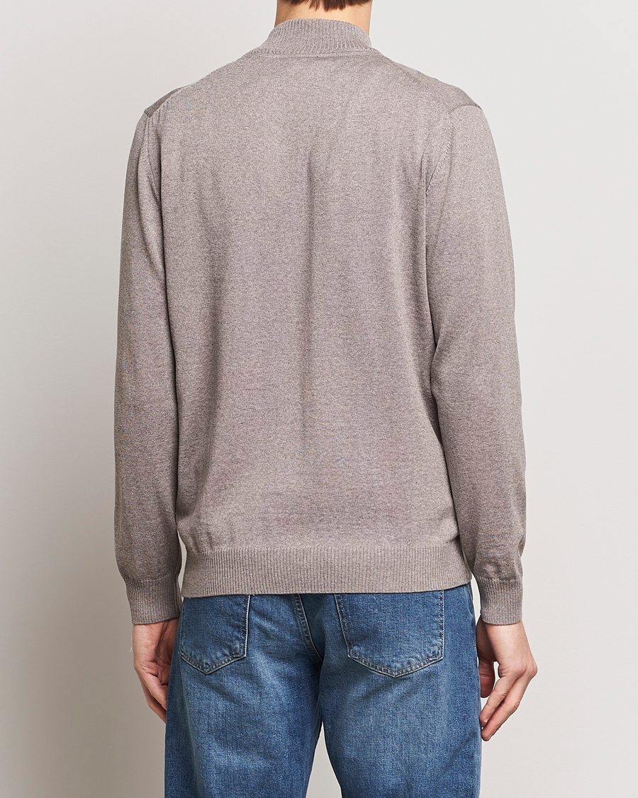 Herr | Tröjor | Stenströms | Merino Wool Full Zip Mud Brown