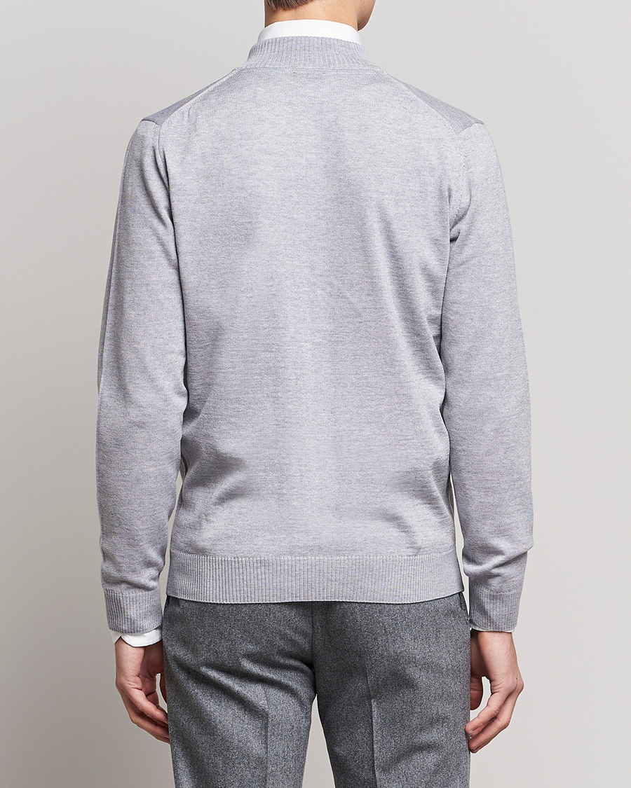 Herr | Tröjor | Stenströms | Merino Wool Full Zip Light Grey