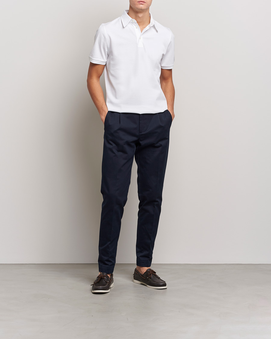 Herr | Kortärmade pikéer | Stenströms | Cotton Polo Shirt White