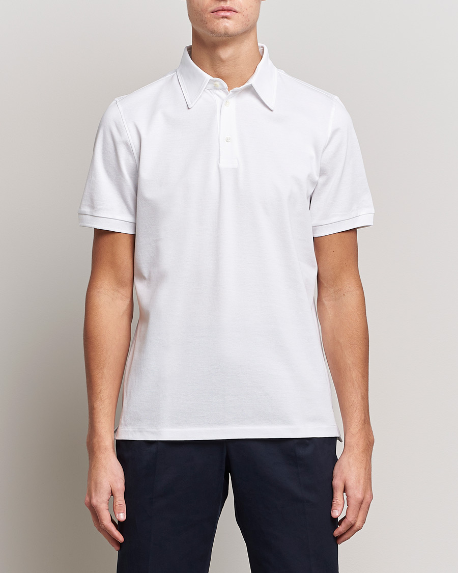 Herr | 30% rea | Stenströms | Cotton Polo Shirt White