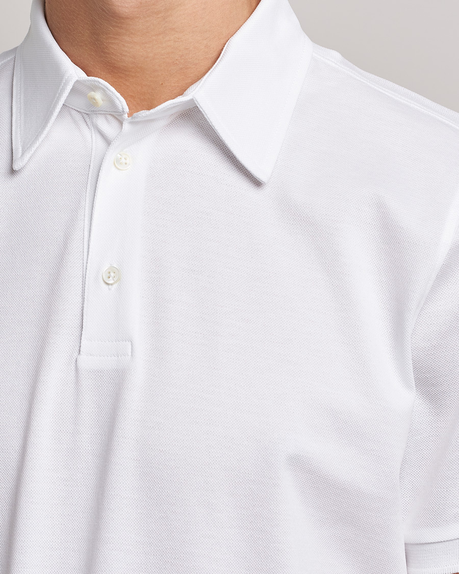 Herr | Pikéer | Stenströms | Cotton Polo Shirt White