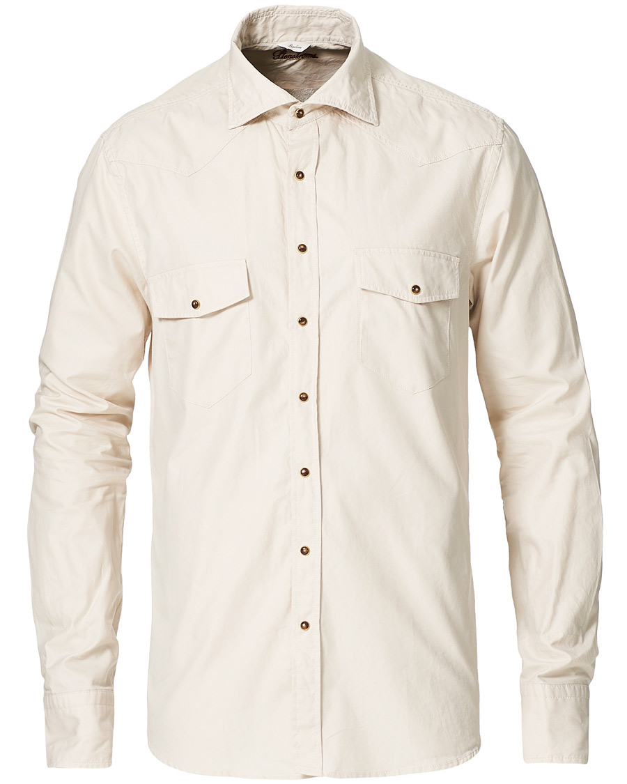 Herr | Skjortor | Stenströms | Slimline Twill Western Shirt Beige