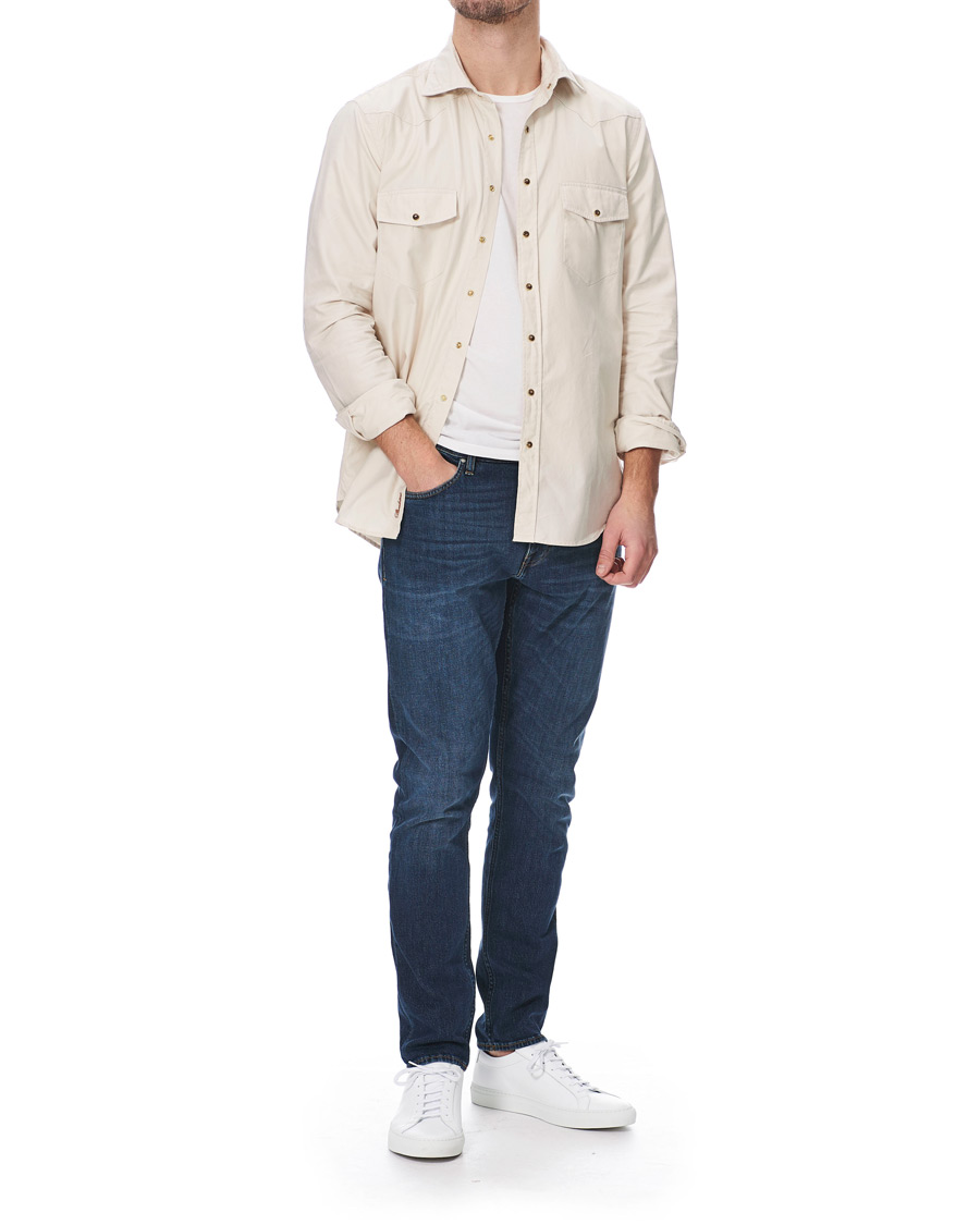 Herr | Skjortor | Stenströms | Slimline Twill Western Shirt Beige