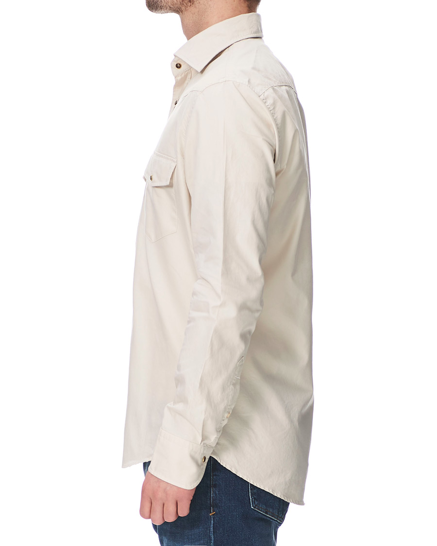 Herr | Skjortor | Stenströms | Slimline Twill Western Shirt Beige