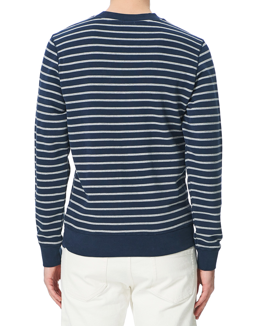 Herr | Tröjor | Sunspel | Striped Loopback Sweatshirt Navy/Grey
