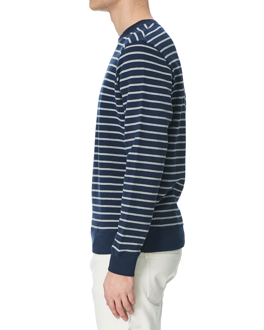 Herr | Tröjor | Sunspel | Striped Loopback Sweatshirt Navy/Grey