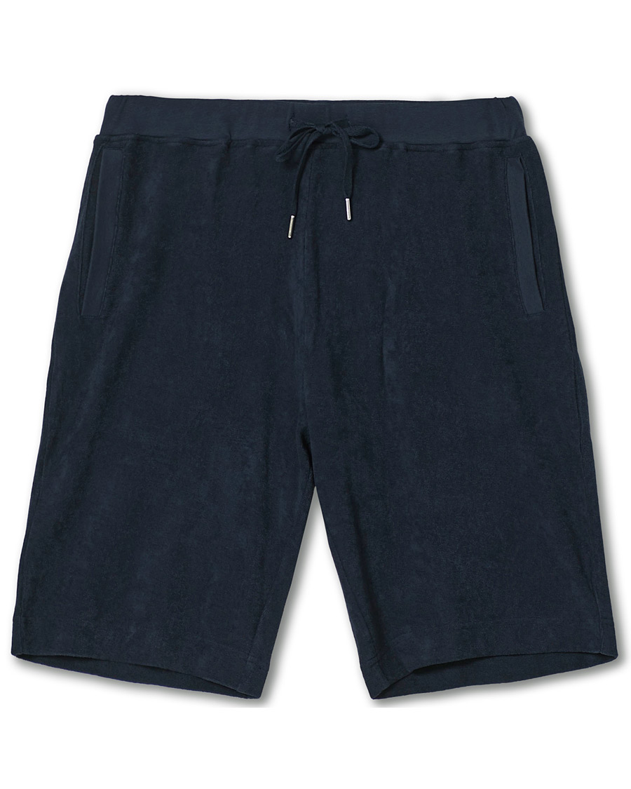 Herr | Shorts | Sunspel | Organic Cotton Towelling Shorts Navy