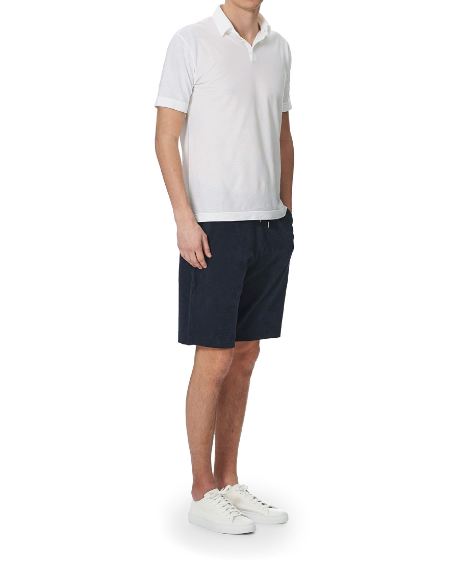 Herr | Shorts | Sunspel | Organic Cotton Towelling Shorts Navy