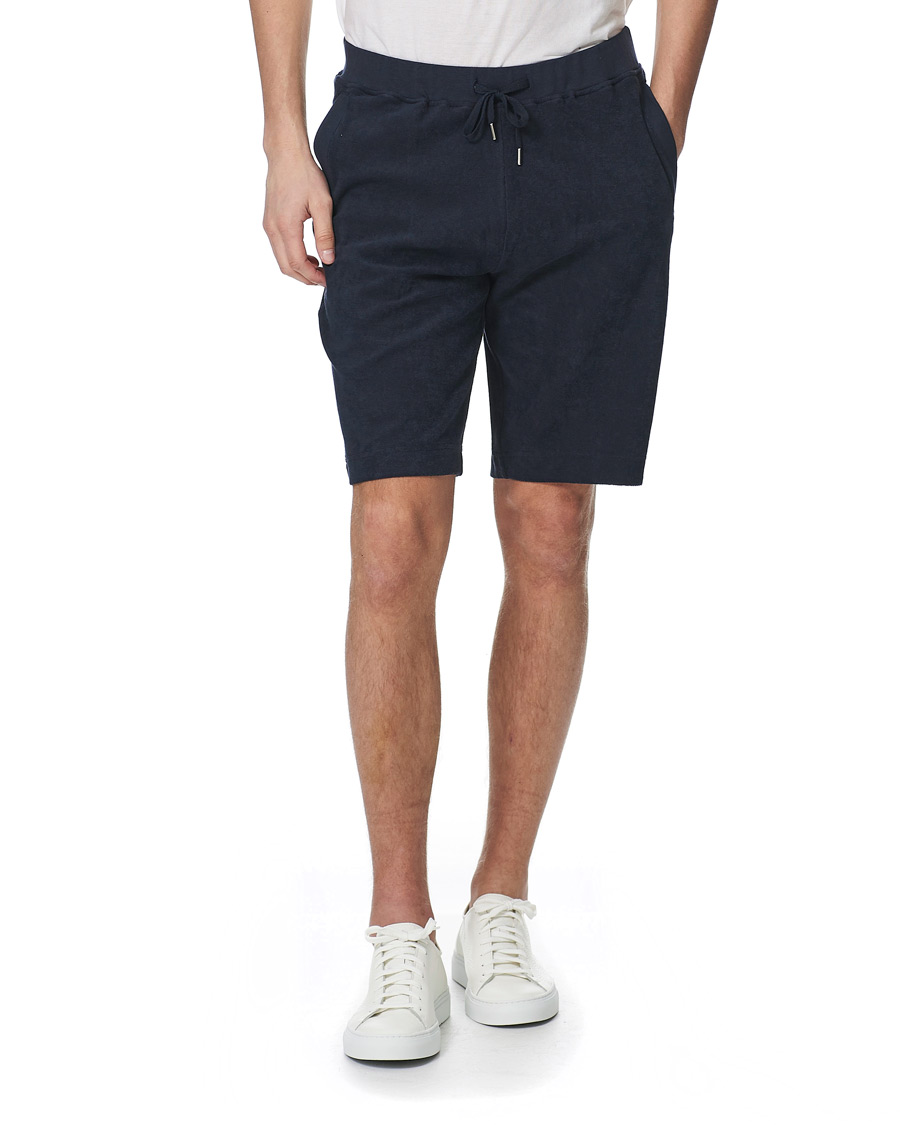 Herr | Shorts | Sunspel | Organic Cotton Towelling Shorts Navy
