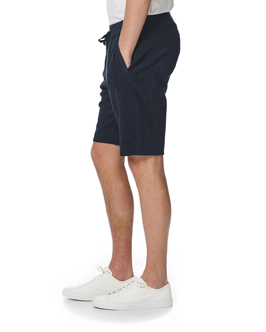 Herr | Shorts | Sunspel | Organic Cotton Towelling Shorts Navy
