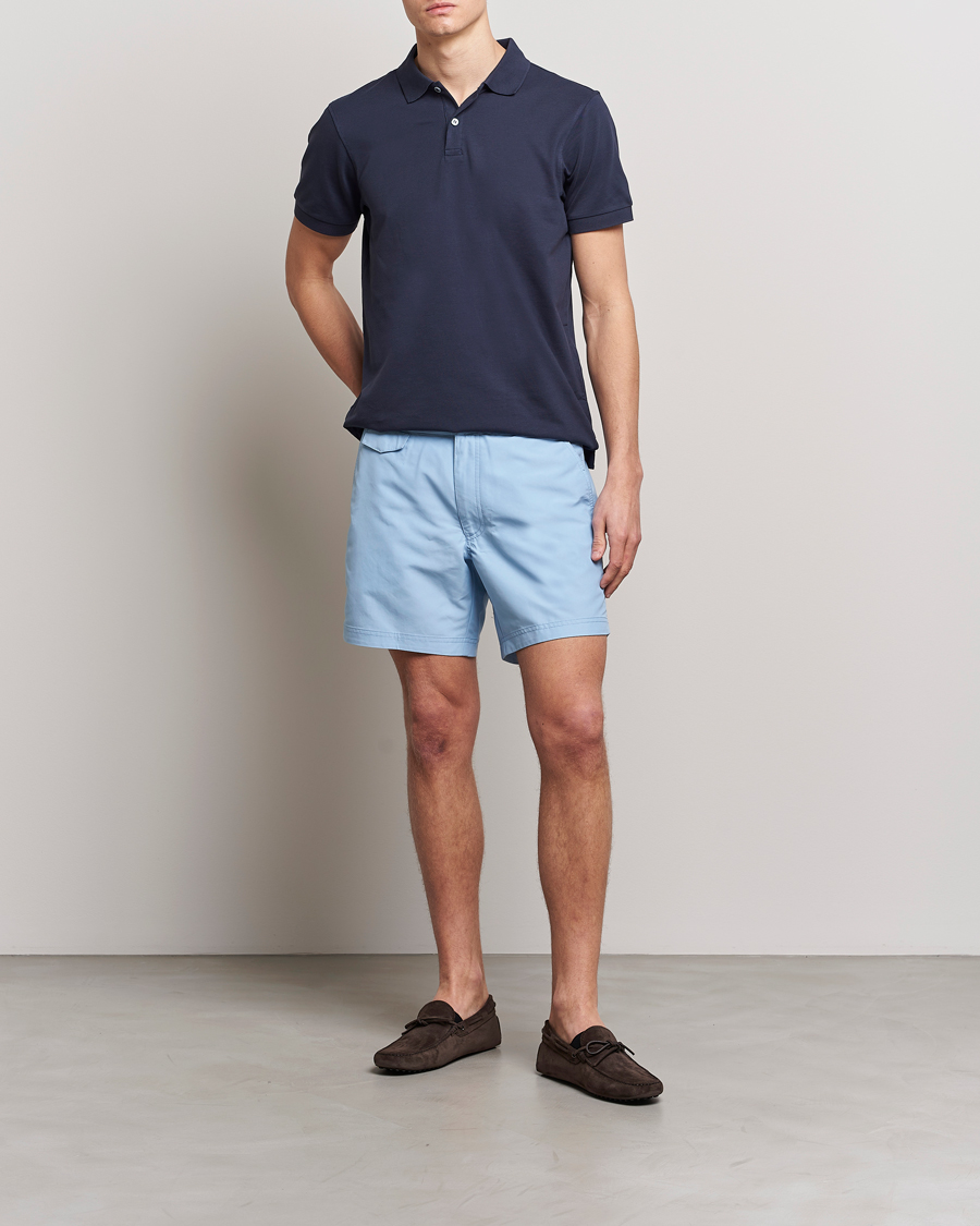 Herr | Badbyxor | Sunspel | Recycled Seaqual Tailored Swim Shorts Light Blue
