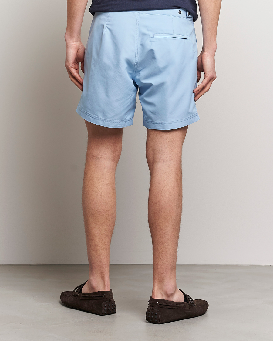 Herr | Badbyxor | Sunspel | Recycled Seaqual Tailored Swim Shorts Light Blue