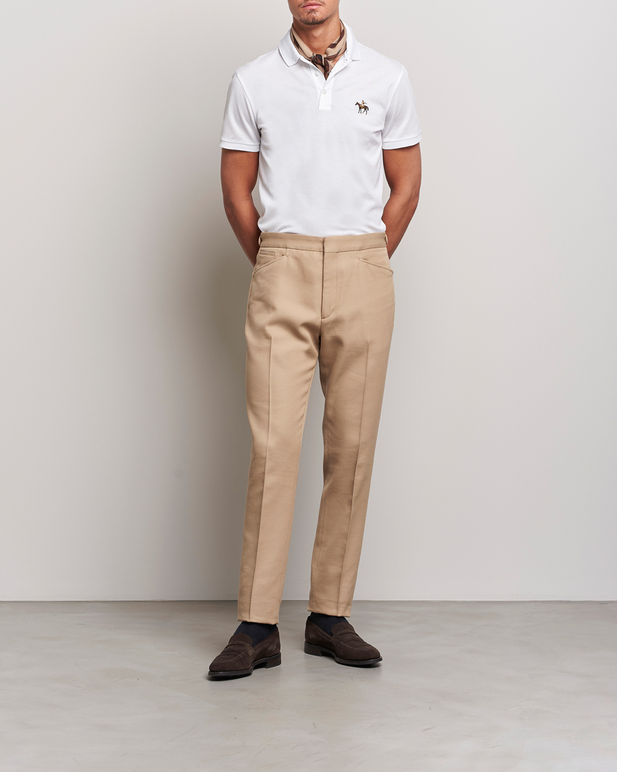 Herr | Pikéer | Ralph Lauren Purple Label | Mercerized Cotton Polo Classic White
