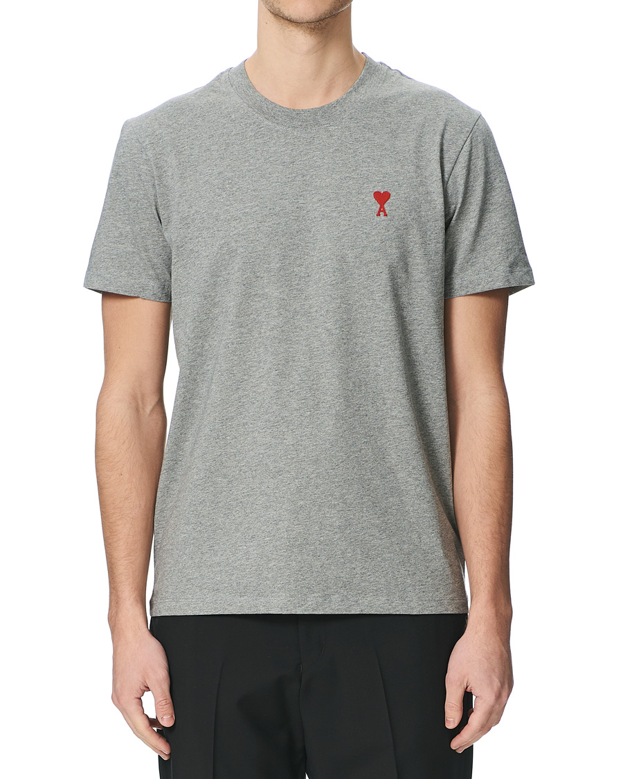 Herr | T-Shirts | AMI | Heart Short Sleeve Tee Heather Grey